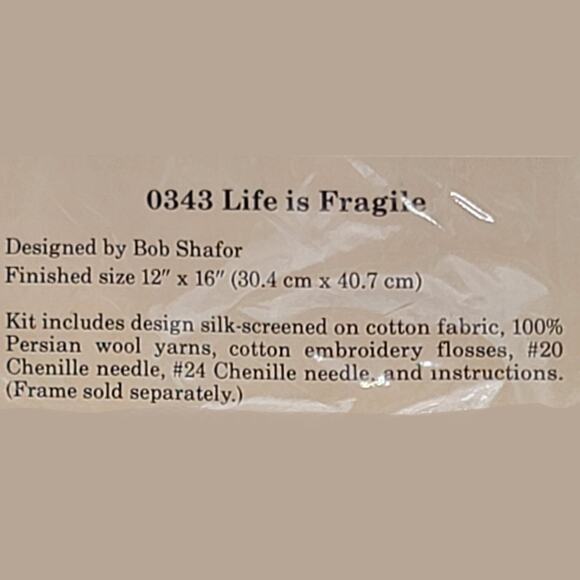 Vintage The Creative Circle Life Is Fragile/Serenity Prayer Needlework Kit - Picture 4 of 9